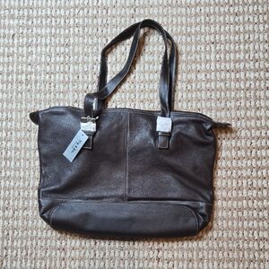 Tig & Co Genuine Leather Brown Purse Handbag Tote Bag